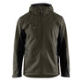 Softshell jacket with hood - Dark olive green/Black - 4XL