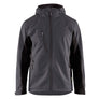 Softshell jacket with hood - Mid grey/Black - 4XL