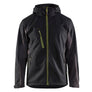 Softshell jacket with hood - Black/Hi-vis yellow - 4XL