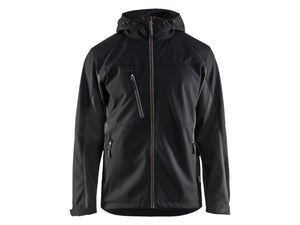 Softshell jacket with hood - Black/Dark grey - 4XL