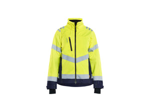 Women's Hi-Vis Shell Jacket - Hi-vis yellow/navy blue - L