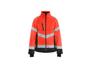 Women's Hi-Vis Shell Jacket - Red hi-vis/black - L