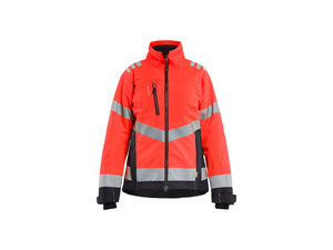 Women’s Lightweight Lined Winter Jacket Hi-Vis - Red hi-vis/black - L
