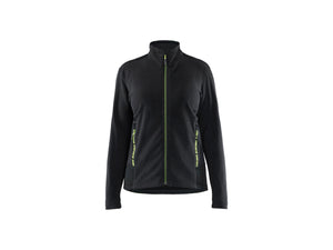 Women's Microfleece Jacket - Black/Hi-vis yellow - L