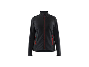 Women's Microfleece Jacket - Black/Red - L