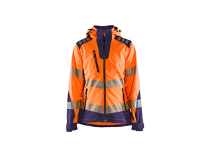 Women's Hi-Vis Softshell jacket - Orange/Navy blue - L