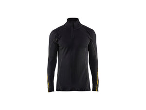 Flame resistant Socks and Boxers top half zip, 68% merino wool - Black - 4XL