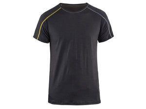 Socks and Boxers T-shirt XLIGHT, 100% Merino - Dark grey/Yellow - 4XL