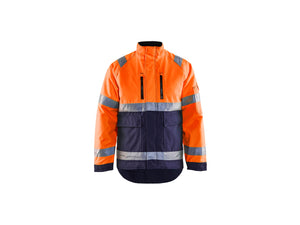 Hi-Vis Winter Jacket - Orange/Navy blue - 4XL
