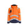 Hi-Vis Waterproof Jacket - Orange/Navy blue - 4XL