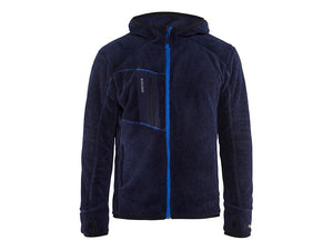 Furry Pile Jacket - Navy blue/Cornflower blue - L