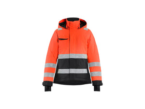 Women's Hi-Vis Winter Jacket - Red hi-vis/black - L
