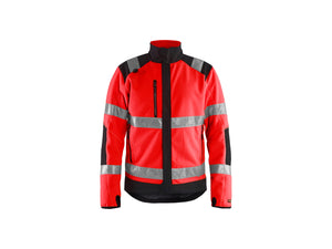 Hi-Vis Windproof fleece jacket - Red hi-vis/black - 4XL