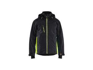 Lightweight lined Winter Jacket - Black/Hi-vis yellow - 4XL