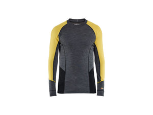 Socks and Boxers top WARM 100% merino - Mid grey/Yellow - 4XL