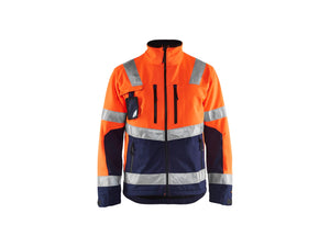 Hi-Vis Softshell jacket - Orange/Navy blue - 4XL
