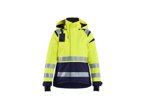 Women's Hi-Vis Shell Jacket - Hi-vis yellow/navy blue - L