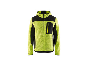 Knitted jacket - Hi-vis yellow/Black - 4XL