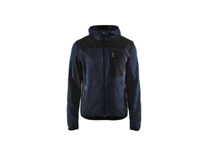 Knitted jacket - Dark navy/Black - 4XL