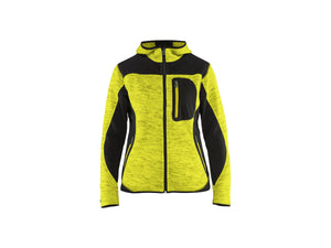 Women's knitted jacket - Hi-vis yellow/Black - XS