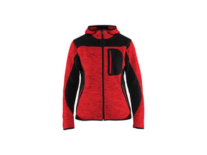 Women's knitted jacket - Red/Black - L