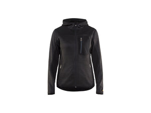 Women's knitted jacket - Dark grey/Black - L