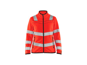 Women's Hi-Vis microfleece jacket - Red hi-vis - L