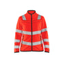 Women's Hi-Vis microfleece jacket - Red hi-vis - L