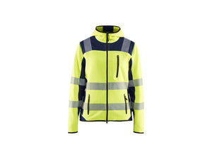 Women's Hi-Vis knitted jacket - Hi-vis yellow/navy blue - L