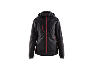 Women's Lightweight lined Winter Jacket - Black/Red - L