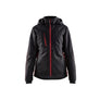 Women's Lightweight lined Winter Jacket - Black/Red - L