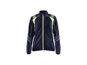 Women's microfleece jacket - Navy blue/Hi-vis yellow - L