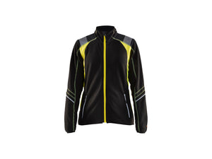 Women's microfleece jacket - Black/Hi-vis yellow - L