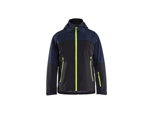 STRIKER Shell Jacket Stretch - Dark navy blue/Hi-vis yellow - 4XL