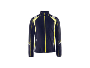 Microfleece jacket - Navy blue/Hi-vis yellow - 4XL