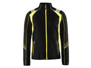 Microfleece jacket - Black/Hi-vis yellow - 4XL