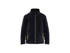 Children’s Microfleece Jumper - Black/Hi-vis yellow - 110116