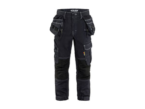 Children’s Craftsman Work Trousers Stretch X1900 - Navy blue/Black - 110116