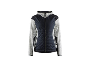 Women's hybrid jacket - Grey melange/Black - L