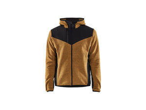 Knitted Jacket with Softshell - Honey Gold/Black - 4XL