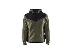 Knitted Jacket with Softshell - Autumn green/Black - 4XL