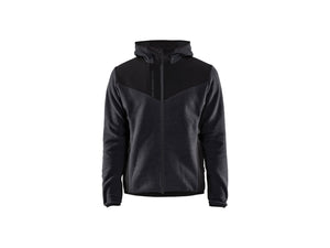 Knitted Jacket with Softshell - Dark grey/Black - 4XL