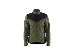 Knitted Jacket with Softshell - Autumn green/Black - 4XL