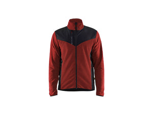 Knitted Jacket with Softshell - Burned Red/Black - 4XL