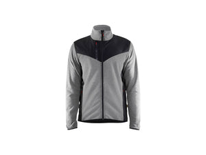 Knitted Jacket with Softshell - Grey melange/Black - 4XL