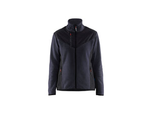 Women's Knitted Jacket with Softshell - Dark navy/Black - L
