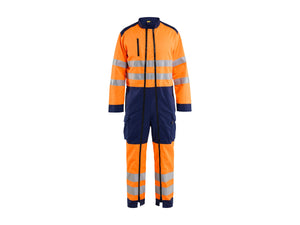 Hi-vis Coverall - Orange/Navy blue - 4XL
