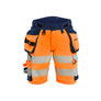 Women's Hi-Vis shorts 4-way stretch - Orange/Navy blue - 10R