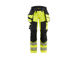 Women's Hi-Vis Work Trousers 4-way stretch - Hi-vis yellow/Black - 10R