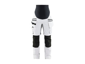 Maternity Work Trousers Painter Zip-off - White/Black - L